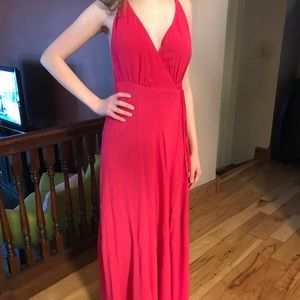 Zara Maxi Wrap Dress Limited Edition Fushia New